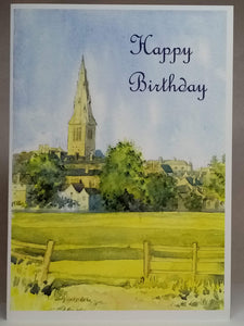 7x5" Card  "Stamford Meadows "Happy Birthday"