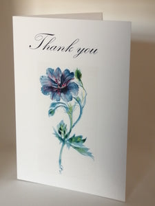 Pack of 5 A6 Geranium Thank-you Cards