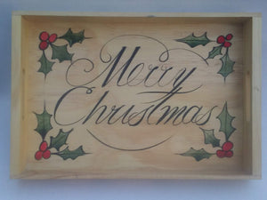 Hand painted Christmas Trays