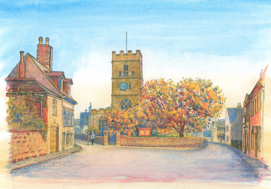 St George's Church Stamford in autumn A6 cards (pack of 5)
