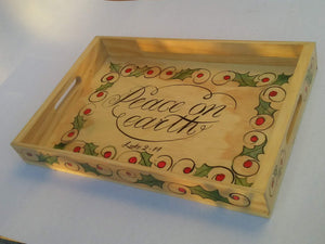 Bespoke hand painted wooden trays