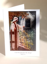 Load image into Gallery viewer, 5x7&quot; The Good Shepherd at the gate&quot; card
