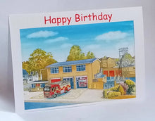 Load image into Gallery viewer, 7x5&quot; Card &quot;Fire Station&quot; Stamford Happy Birthday.
