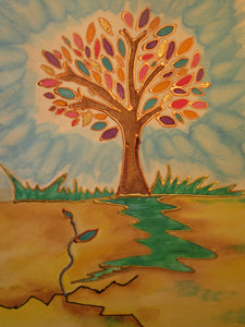 7x5" "A new thing" silk tree card