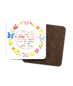 4 Pack Hardboard Coaster "This is the day the LORD has made"