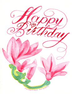 A5 Large  "Happy Birthday" Magnolia card