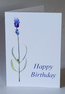 7x5" Happy Birthday Lavender card              *This card can be personalised*