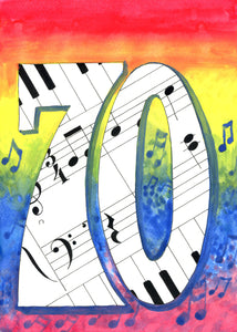 5x7"  "Musical 70th" card