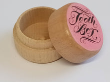 Load image into Gallery viewer, Wooden round box &quot;Pink Tooth Fairy&quot;
